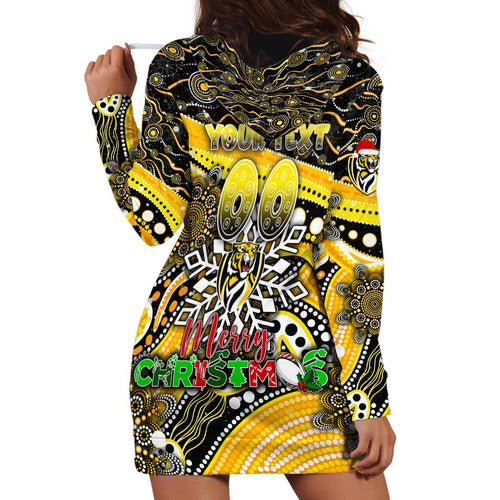 Merry Christmas AFL Richmond Tigers Hoodie Dress Aboriginal Santa Football Mascot