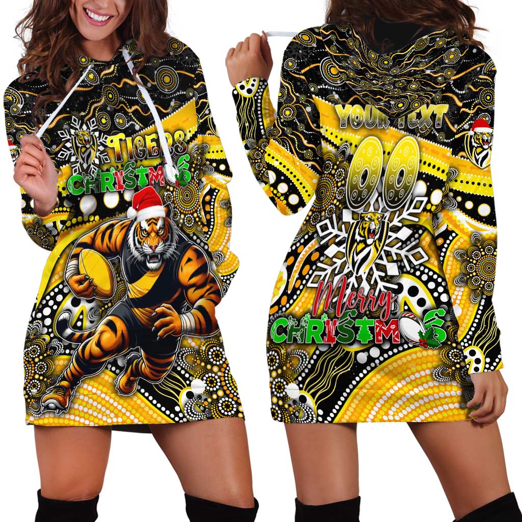 Merry Christmas AFL Richmond Tigers Hoodie Dress Aboriginal Santa Football Mascot