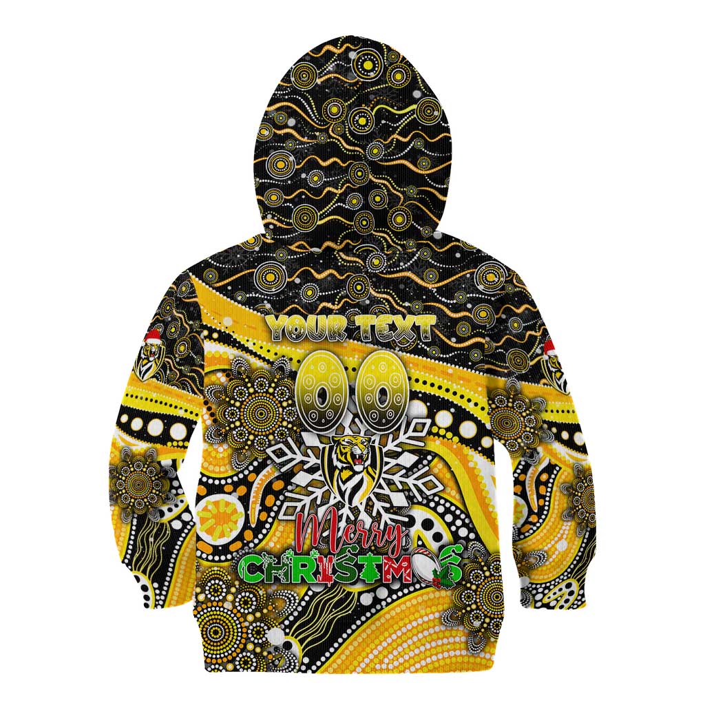 Merry Christmas AFL Richmond Tigers Kid Hoodie Aboriginal Santa Football Mascot