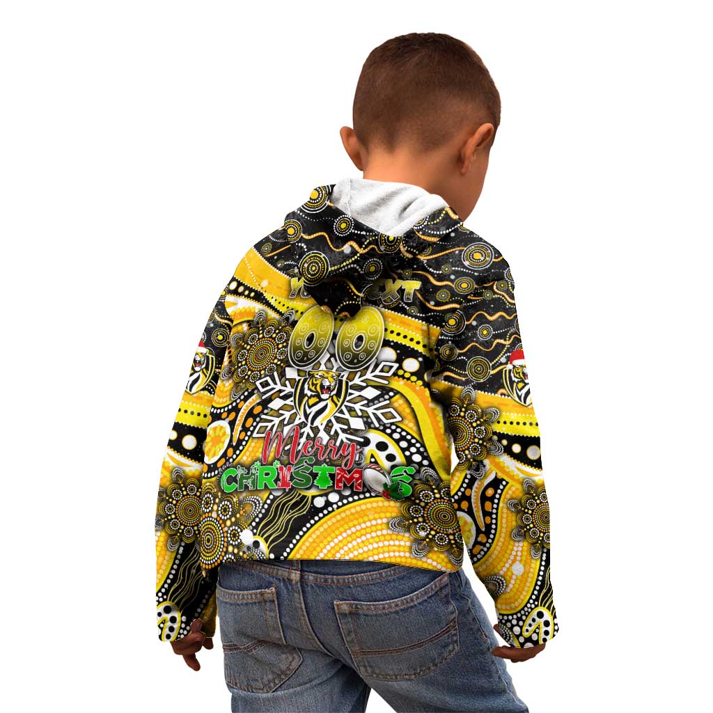 Merry Christmas AFL Richmond Tigers Kid Hoodie Aboriginal Santa Football Mascot