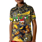 Merry Christmas AFL Richmond Tigers Kid Polo Shirt Aboriginal Santa Football Mascot
