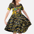 Merry Christmas AFL Richmond Tigers Kid Short Sleeve Dress Aboriginal Santa Football Mascot