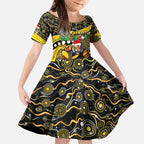 Merry Christmas AFL Richmond Tigers Kid Short Sleeve Dress Aboriginal Santa Football Mascot