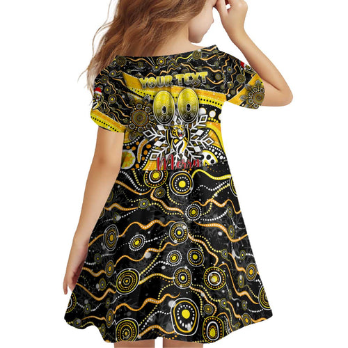 Merry Christmas AFL Richmond Tigers Kid Short Sleeve Dress Aboriginal Santa Football Mascot