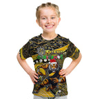 Merry Christmas AFL Richmond Tigers Kid T Shirt Aboriginal Santa Football Mascot