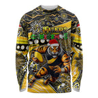 Merry Christmas AFL Richmond Tigers Long Sleeve Shirt Aboriginal Santa Football Mascot