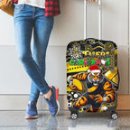 Merry Christmas AFL Richmond Tigers Luggage Cover Aboriginal Santa Football Mascot