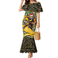 Merry Christmas AFL Richmond Tigers Mermaid Dress Aboriginal Santa Football Mascot