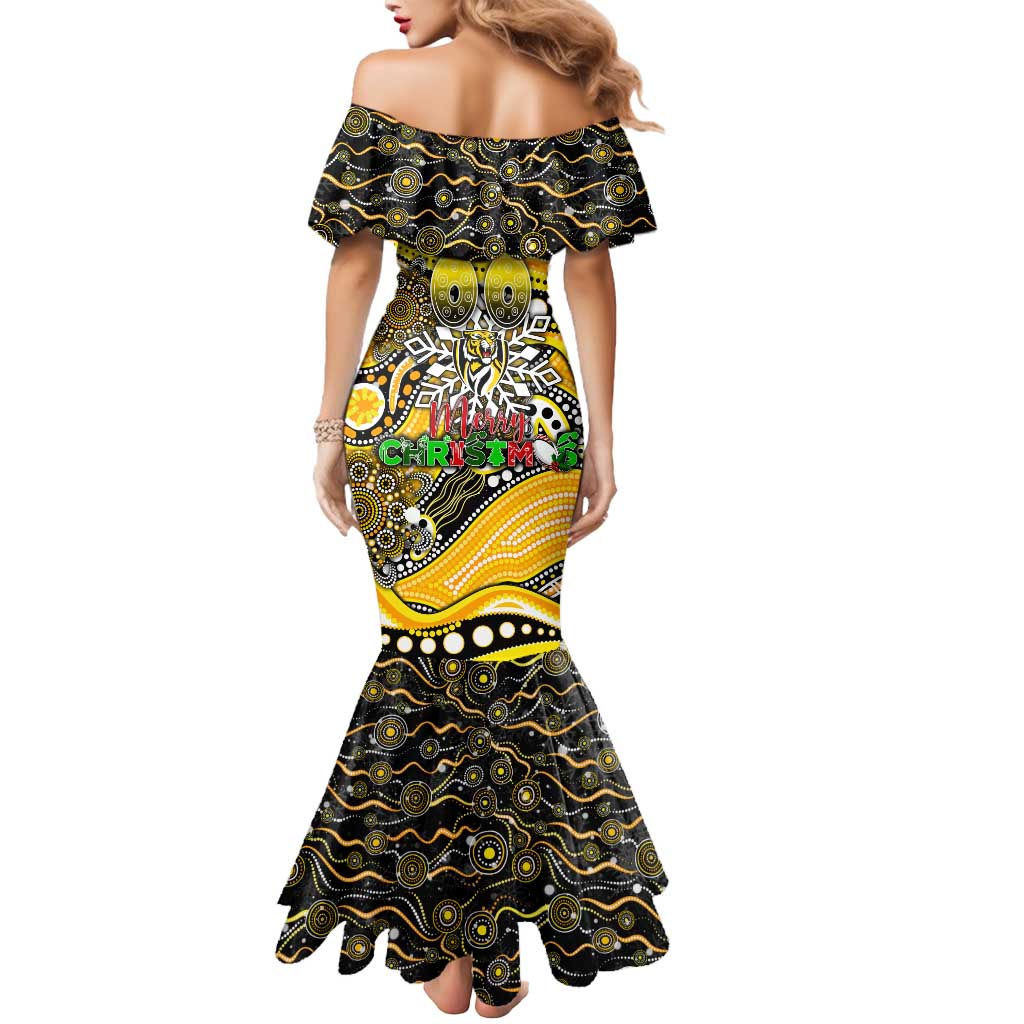 Merry Christmas AFL Richmond Tigers Mermaid Dress Aboriginal Santa Football Mascot