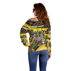 Merry Christmas AFL Richmond Tigers Off Shoulder Sweater Aboriginal Santa Football Mascot