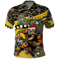 Merry Christmas AFL Richmond Tigers Polo Shirt Aboriginal Santa Football Mascot