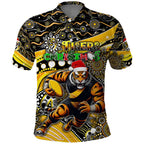 Merry Christmas AFL Richmond Tigers Polo Shirt Aboriginal Santa Football Mascot