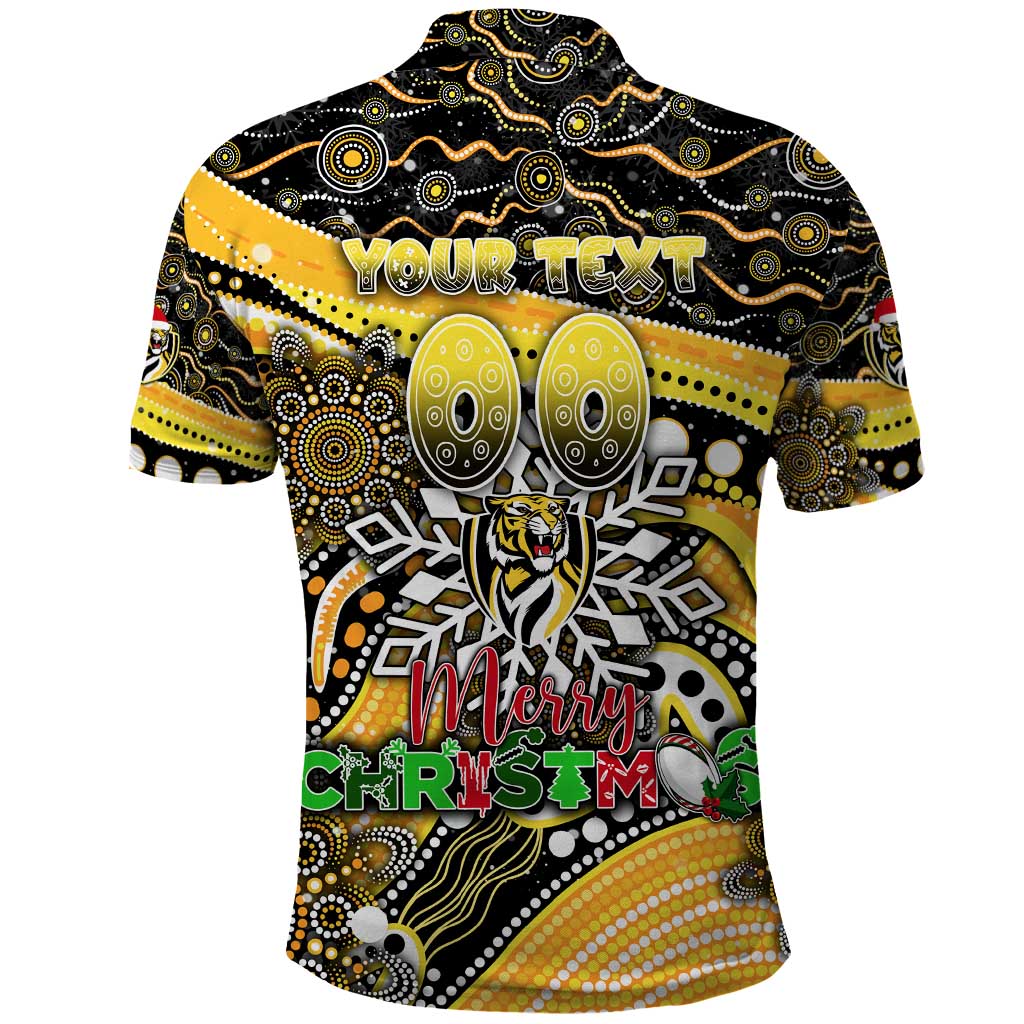 Merry Christmas AFL Richmond Tigers Polo Shirt Aboriginal Santa Football Mascot
