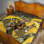 Merry Christmas AFL Richmond Tigers Quilt Aboriginal Santa Football Mascot