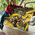 Merry Christmas AFL Richmond Tigers Quilt Aboriginal Santa Football Mascot