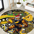 Merry Christmas AFL Richmond Tigers Round Carpet Aboriginal Santa Football Mascot