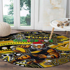 Merry Christmas AFL Richmond Tigers Round Carpet Aboriginal Santa Football Mascot