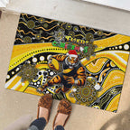 Merry Christmas AFL Richmond Tigers Rubber Doormat Aboriginal Santa Football Mascot