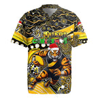 Merry Christmas AFL Richmond Tigers Rugby Jersey Aboriginal Santa Football Mascot