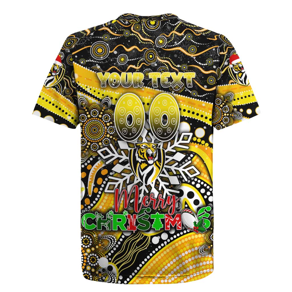 Merry Christmas AFL Richmond Tigers Rugby Jersey Aboriginal Santa Football Mascot