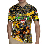 Merry Christmas AFL Richmond Tigers Rugby Jersey Aboriginal Santa Football Mascot