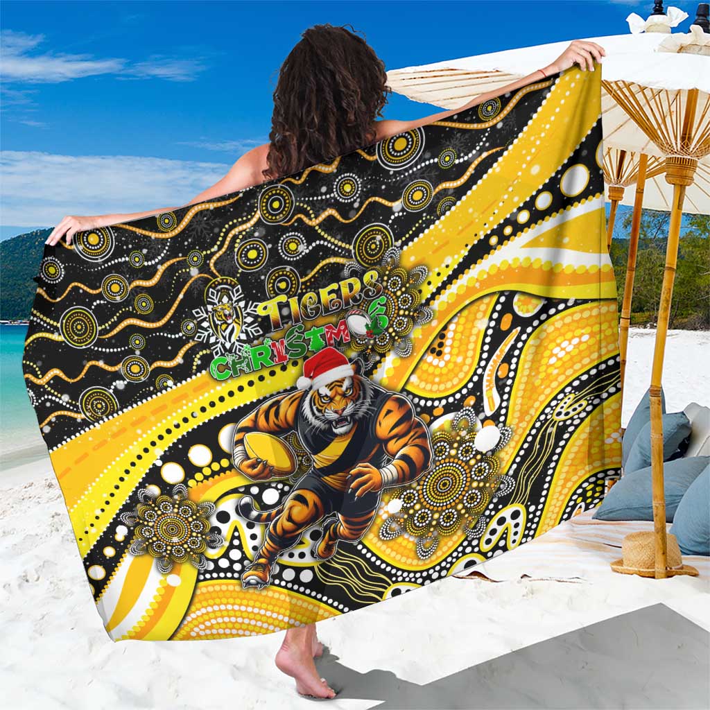 Merry Christmas AFL Richmond Tigers Sarong Aboriginal Santa Football Mascot