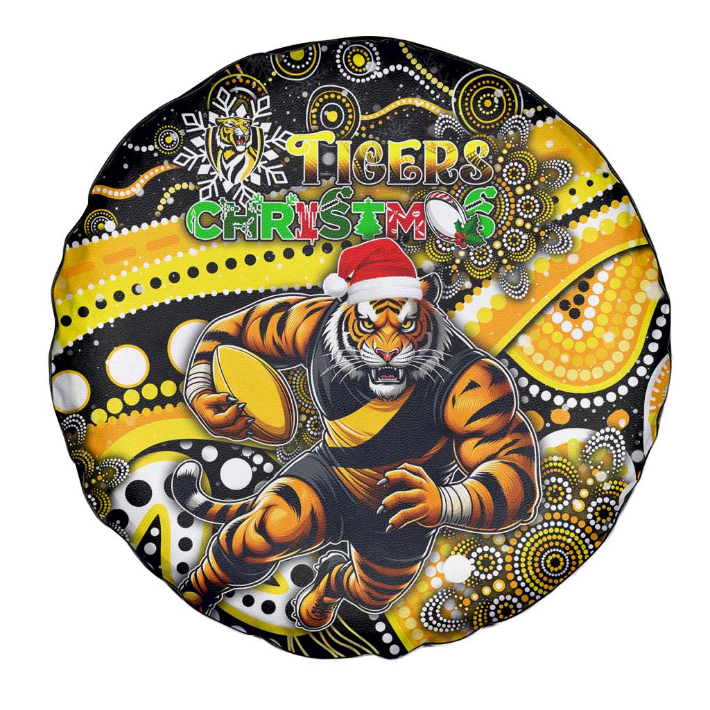 Merry Christmas AFL Richmond Tigers Spare Tire Cover Aboriginal Santa Football Mascot