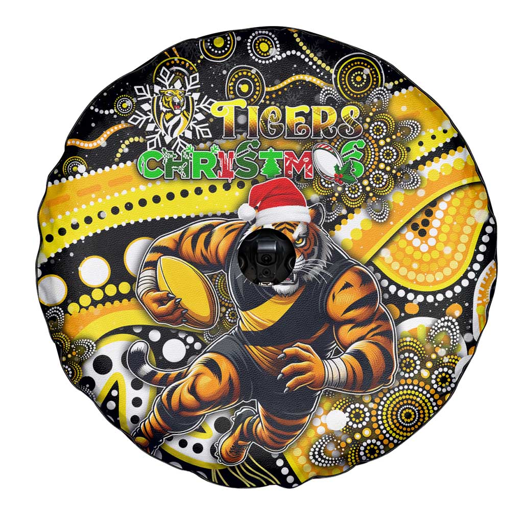 Merry Christmas AFL Richmond Tigers Spare Tire Cover Aboriginal Santa Football Mascot