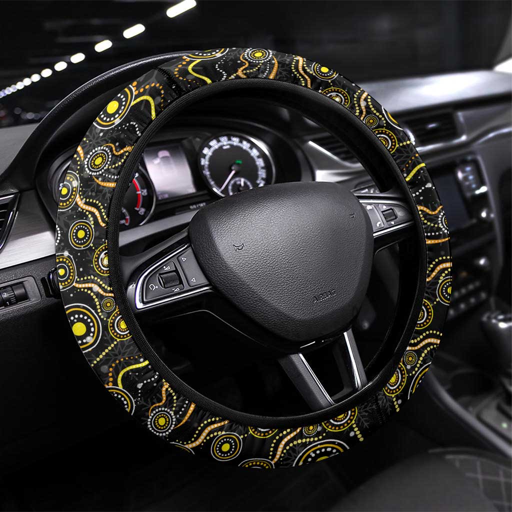 Merry Christmas AFL Richmond Tigers Steering Wheel Cover Aboriginal Santa Football Mascot