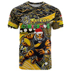 Merry Christmas AFL Richmond Tigers T Shirt Aboriginal Santa Football Mascot