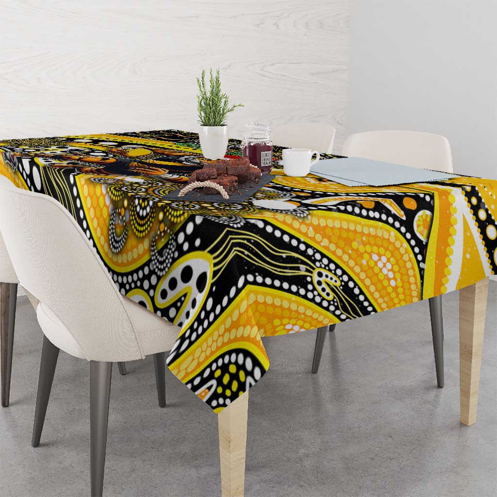 Merry Christmas AFL Richmond Tigers Tablecloth Aboriginal Santa Football Mascot