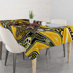 Merry Christmas AFL Richmond Tigers Tablecloth Aboriginal Santa Football Mascot