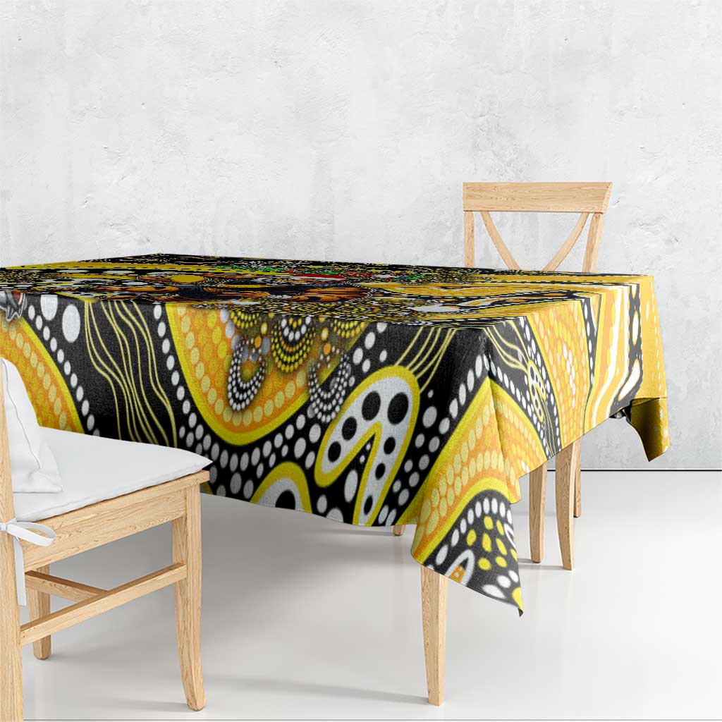Merry Christmas AFL Richmond Tigers Tablecloth Aboriginal Santa Football Mascot