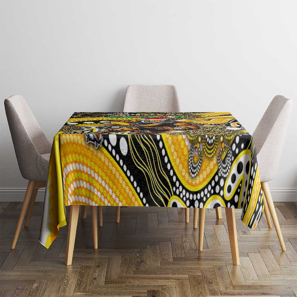 Merry Christmas AFL Richmond Tigers Tablecloth Aboriginal Santa Football Mascot