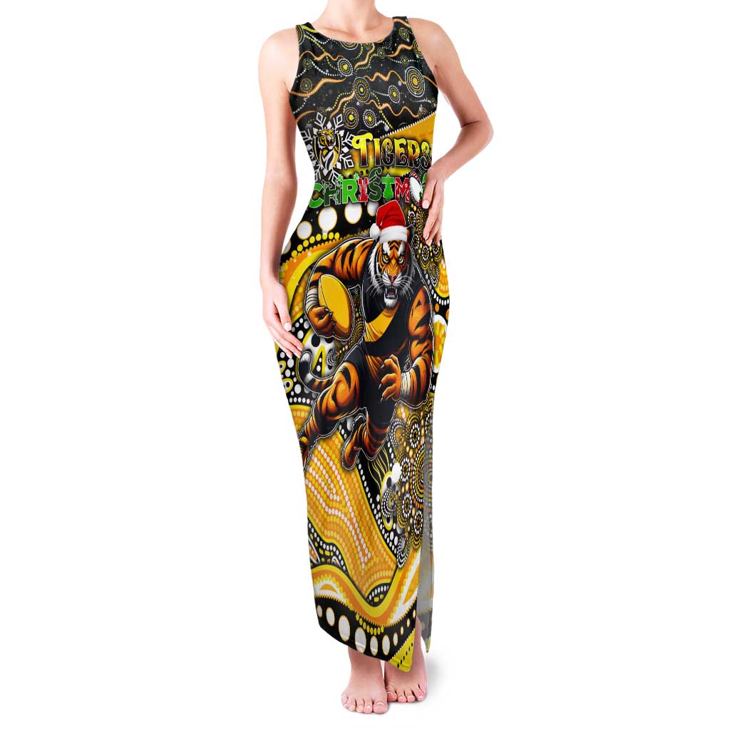 Merry Christmas AFL Richmond Tigers Tank Maxi Dress Aboriginal Santa Football Mascot
