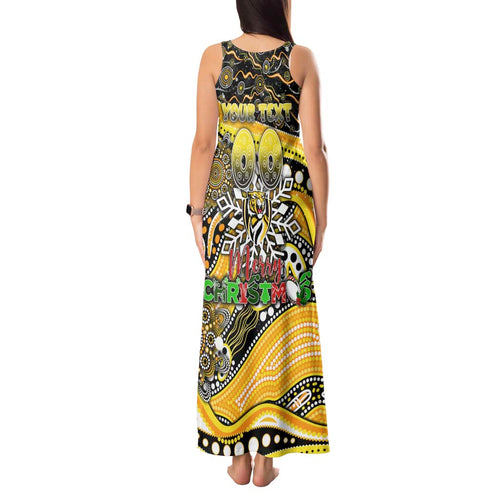 Merry Christmas AFL Richmond Tigers Tank Maxi Dress Aboriginal Santa Football Mascot