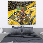 Merry Christmas AFL Richmond Tigers Tapestry Aboriginal Santa Football Mascot