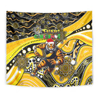 Merry Christmas AFL Richmond Tigers Tapestry Aboriginal Santa Football Mascot