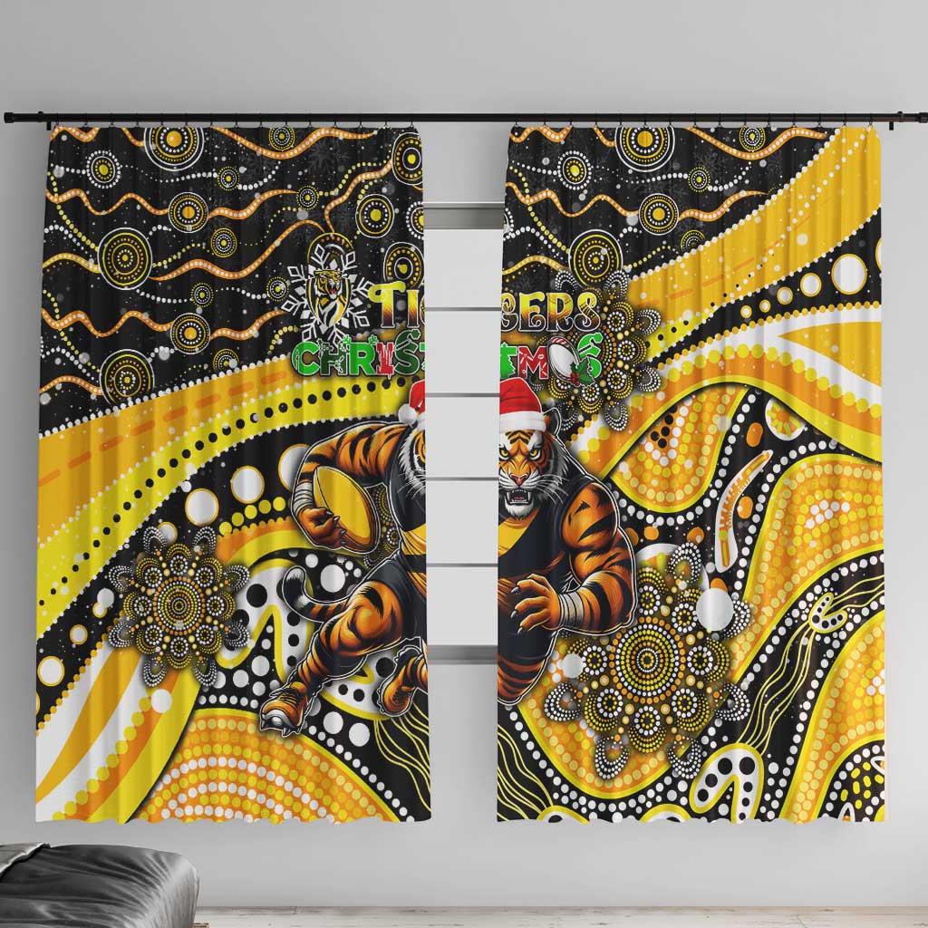Merry Christmas AFL Richmond Tigers Window Curtain Aboriginal Santa Football Mascot
