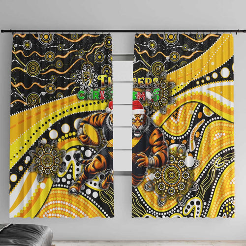 Merry Christmas AFL Richmond Tigers Window Curtain Aboriginal Santa Football Mascot