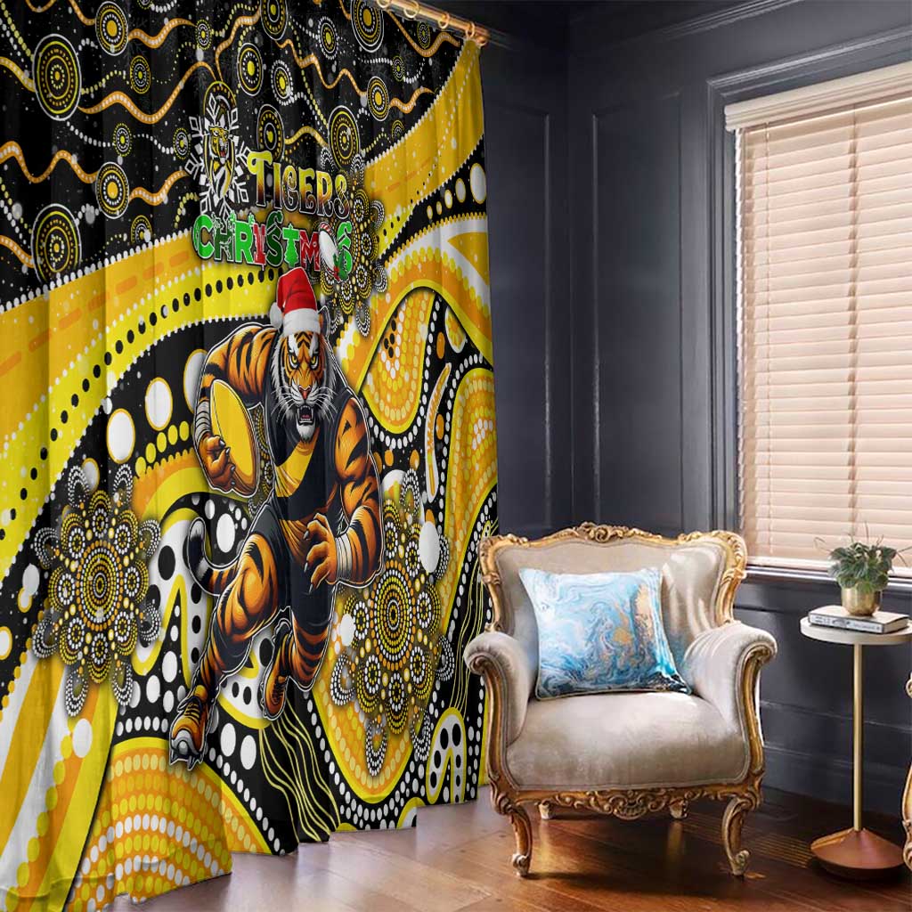 Merry Christmas AFL Richmond Tigers Window Curtain Aboriginal Santa Football Mascot