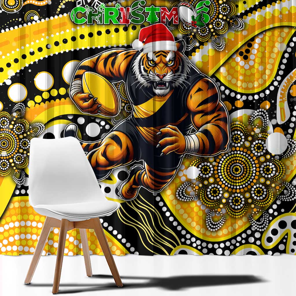 Merry Christmas AFL Richmond Tigers Window Curtain Aboriginal Santa Football Mascot
