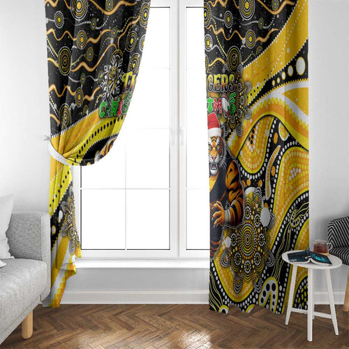 Merry Christmas AFL Richmond Tigers Window Curtain Aboriginal Santa Football Mascot