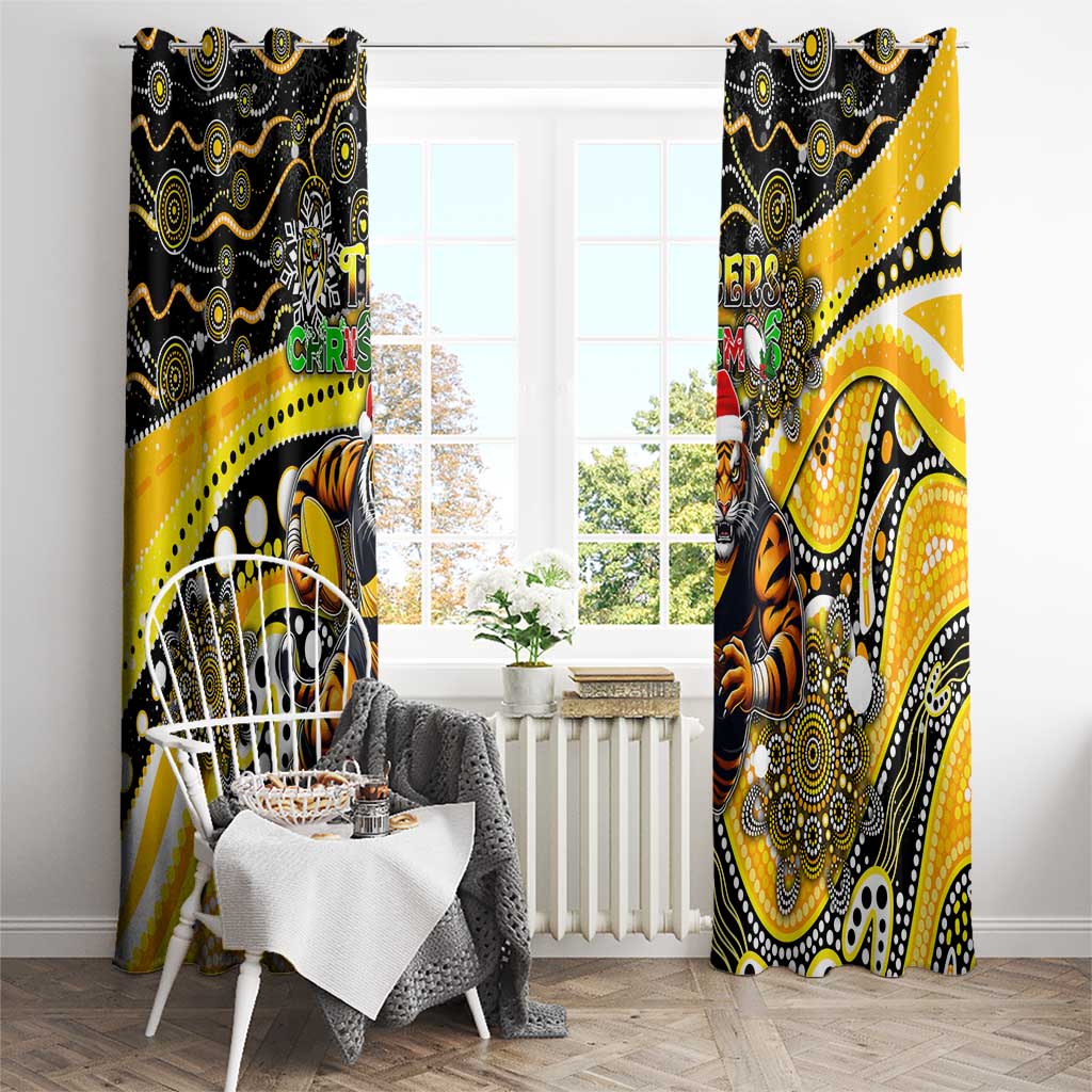 Merry Christmas AFL Richmond Tigers Window Curtain Aboriginal Santa Football Mascot
