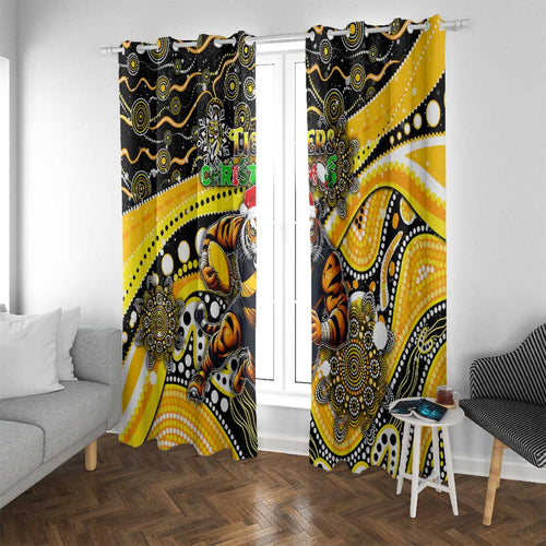 Merry Christmas AFL Richmond Tigers Window Curtain Aboriginal Santa Football Mascot