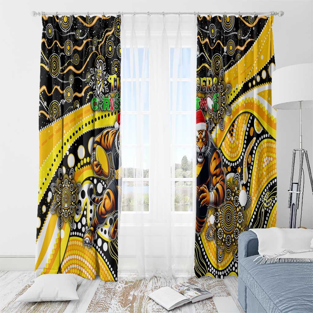 Merry Christmas AFL Richmond Tigers Window Curtain Aboriginal Santa Football Mascot