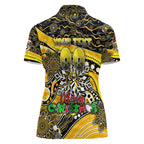 Merry Christmas AFL Richmond Tigers Women Polo Shirt Aboriginal Santa Football Mascot