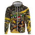 Merry Christmas AFL Richmond Tigers Zip Hoodie Aboriginal Santa Football Mascot