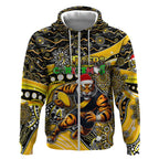 Merry Christmas AFL Richmond Tigers Zip Hoodie Aboriginal Santa Football Mascot