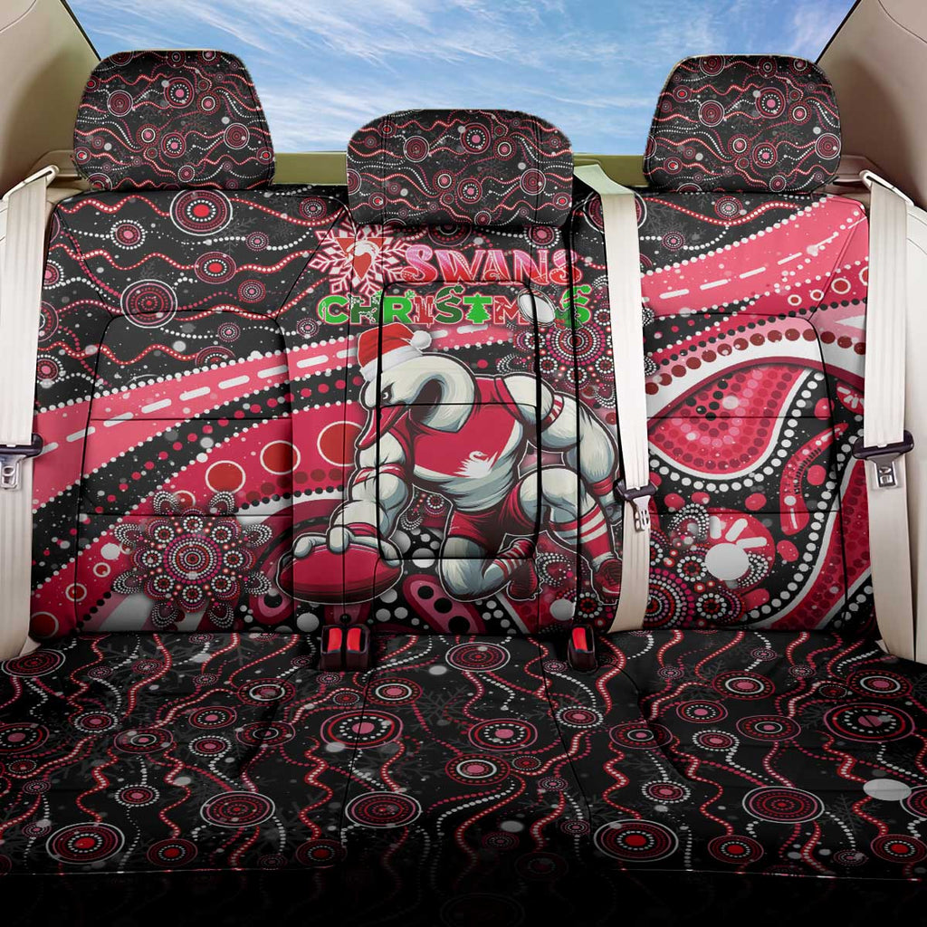 Merry Christmas AFL Swans Back Car Seat Cover Aboriginal Santa Football Mascot DT02